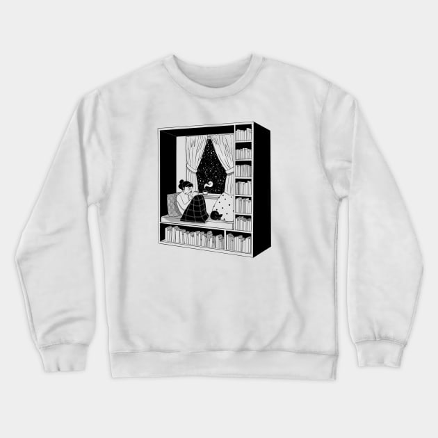 Reading at the window Crewneck Sweatshirt by Jen